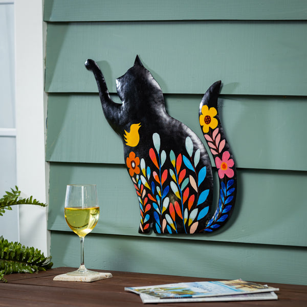 Plow & Hearth Metal Cat Wall Art