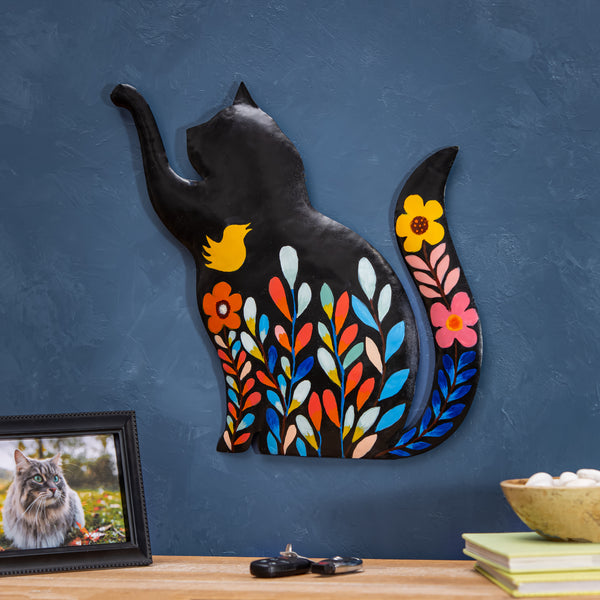 plow & hearth Metal Cat Wall Art