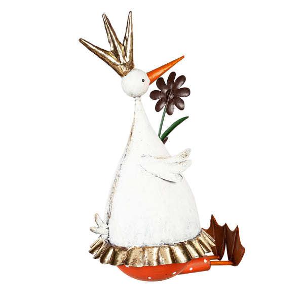Plow & Hearth Metal Duck With Flower Garden Statue