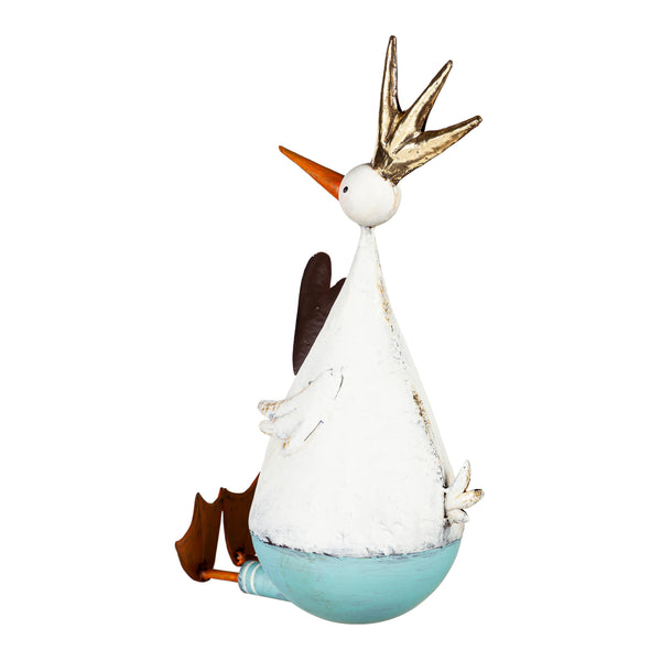 Plow & Hearth Metal Duck With Heart Garden Statue