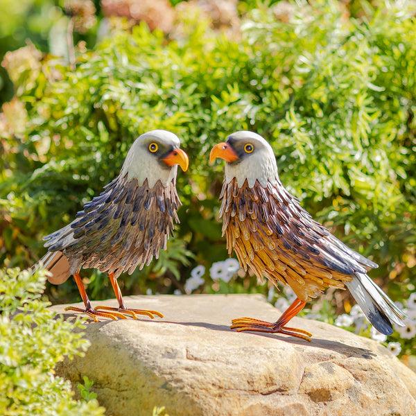 plow & hearth Metal Eagle Outdoor Statues Set of 2