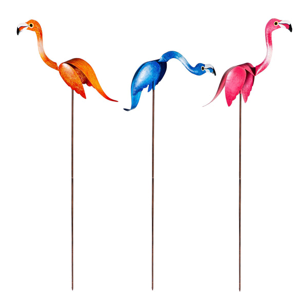 Plow & Hearth Metal Flamingo Balancer Orange