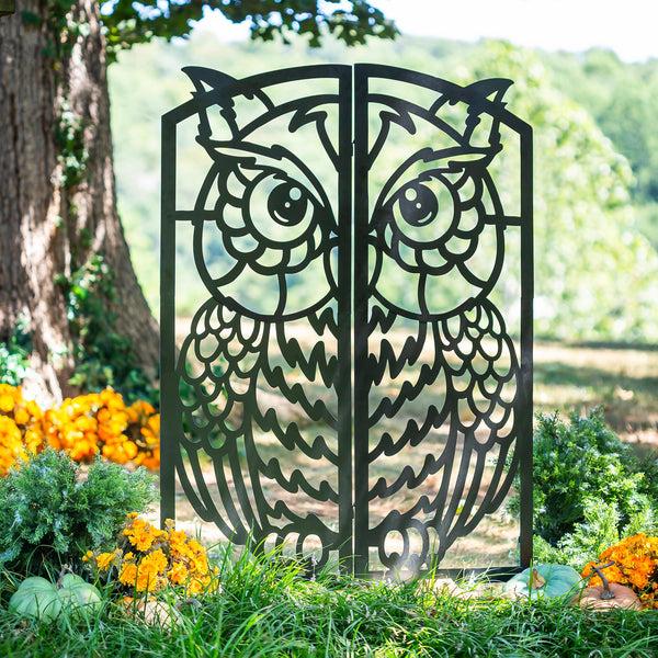 plow & hearth Metal Folding Owl Garden Trellis