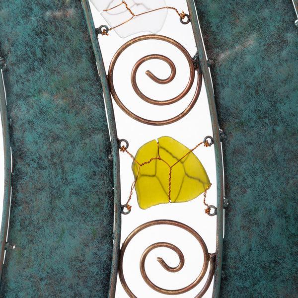 Plow & Hearth Metal & Glass Wavy Garden Stake