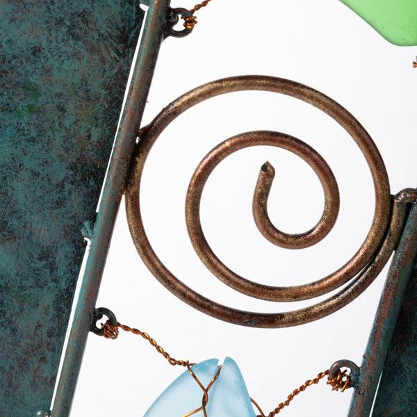 Plow & Hearth Metal & Glass Wavy Garden Stake