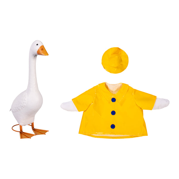 Plow & Hearth Metal Goose Statuary With Rain Coat