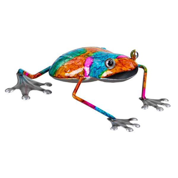 Plow & Hearth Metal Gradient Frog Garden Statue 5"H