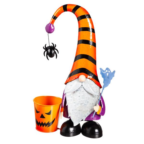Plow & Hearth Metal Halloween Gnome Garden Planter