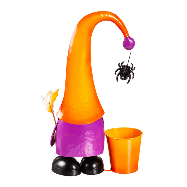 Plow & Hearth Metal Halloween Gnome Garden Planter