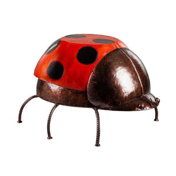 Plow & Hearth Metal Lady Bug Side Table/Foot Stool
