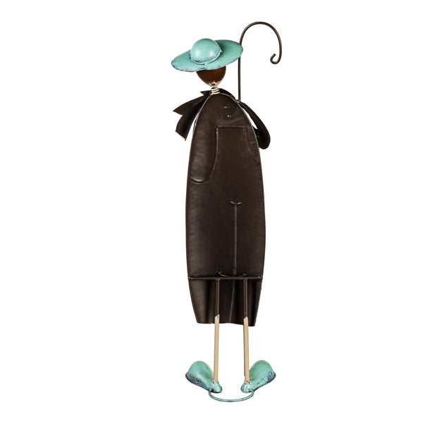 Plow & Hearth Metal Lantern Farmer Statue