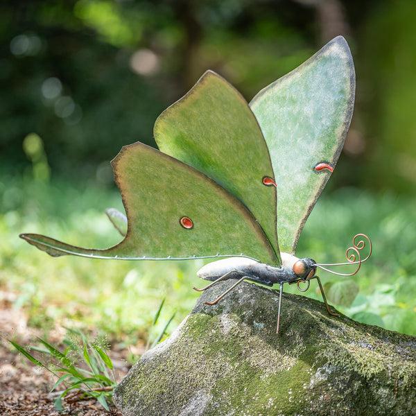plow & hearth Metal Luna Moth Statue