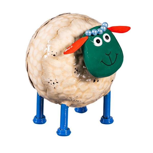 Plow & Hearth Metal Portly Sheep Garden Statue 7.5"H