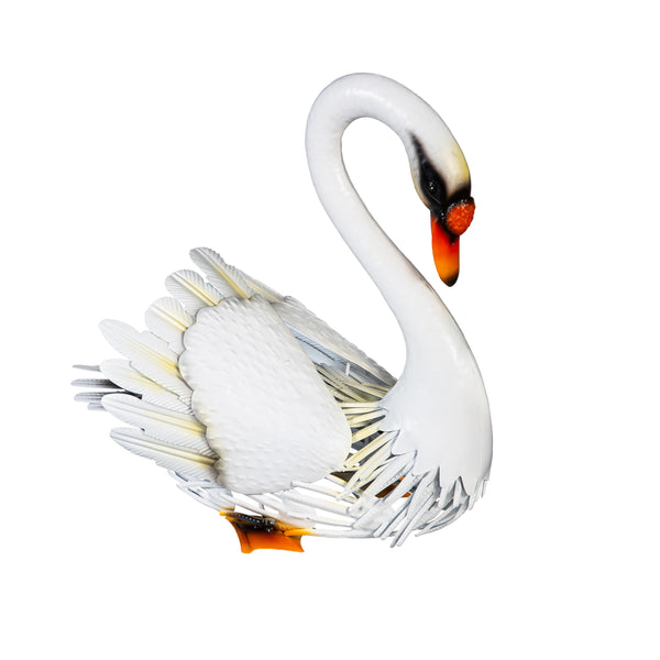 Plow & Hearth Metal Swan Pair Statues Set Of 2 14"H