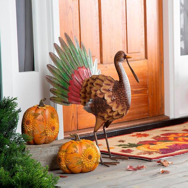 Plow & Hearth Metal Tom The Turkey Statue
