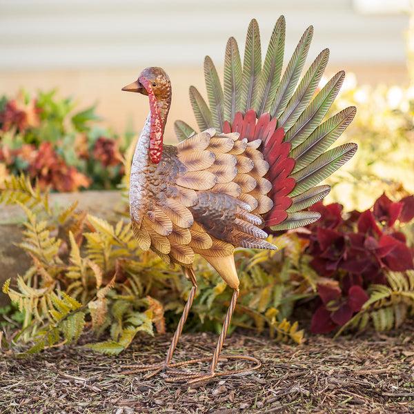 plow & hearth Metal Tom the Turkey Statue
