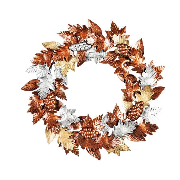 plow & hearth Metal Wall Décor Leaves Wreath