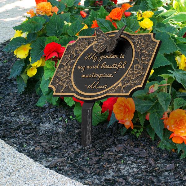 Plow & Hearth Monet Garden Butterfly Lawn Plaque