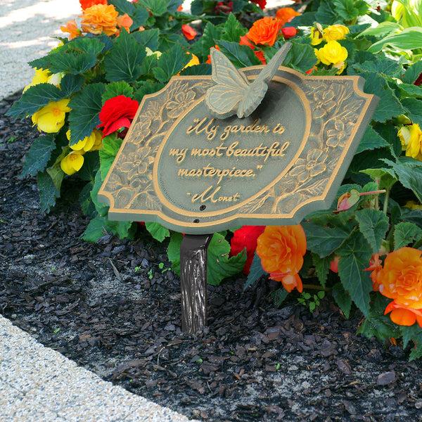 Plow & Hearth Monet Garden Butterfly Lawn Plaque