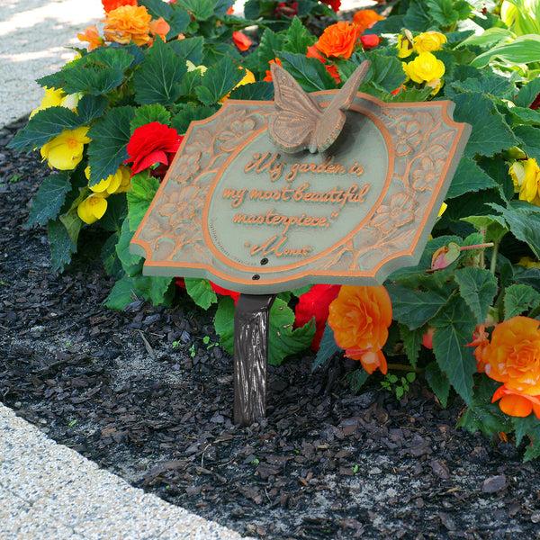 Plow & Hearth Monet Garden Butterfly Lawn Plaque