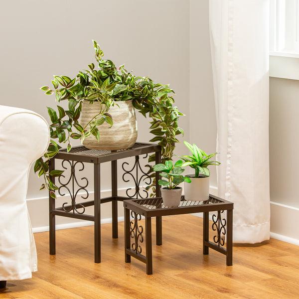 Plow & Hearth Montebello Plant Stand Set Of 2