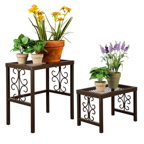 Plow & Hearth Montebello Plant Stand Set Of 2