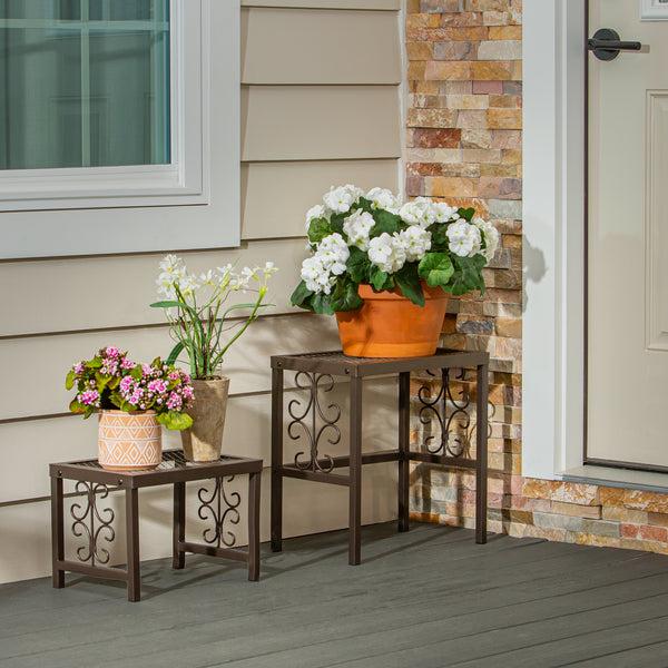 plow & hearth Montebello Plant Stand Set of 2
