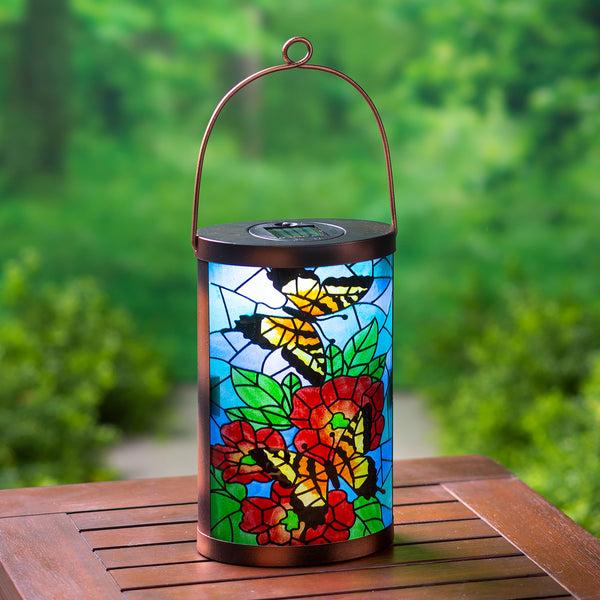 plow & hearth Mosaic Butterfly Solar Lantern