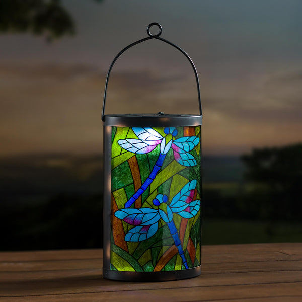 plow & hearth Mosaic Dragonfly Solar Lantern