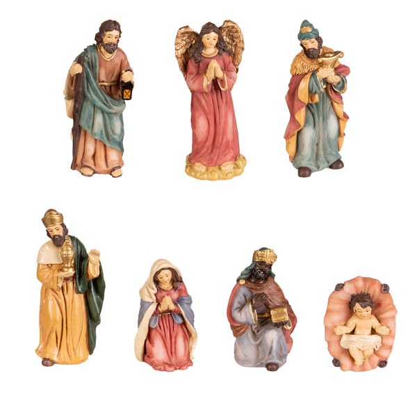 Plow & Hearth Nativity Table Decor Resin Scene Set