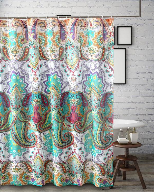 plow & hearth Nirvana Teal Shower Curtain