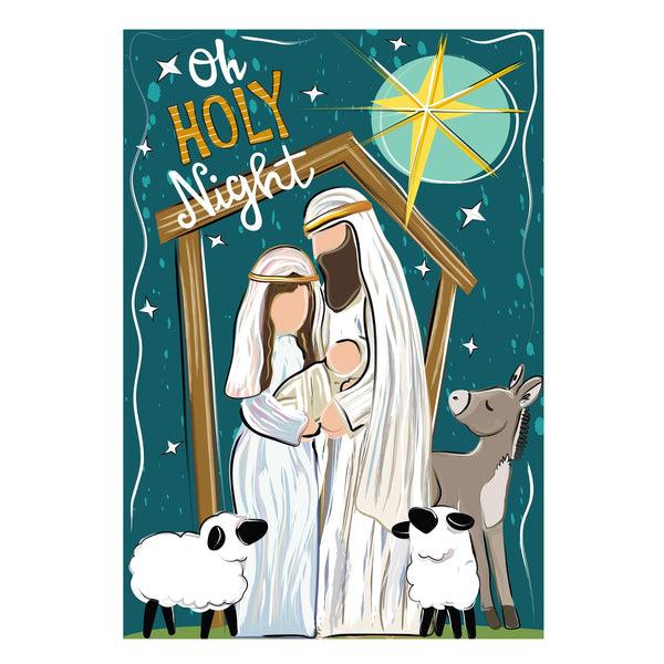 Plow & Hearth Oh Holy Night Burlap Garden Flag