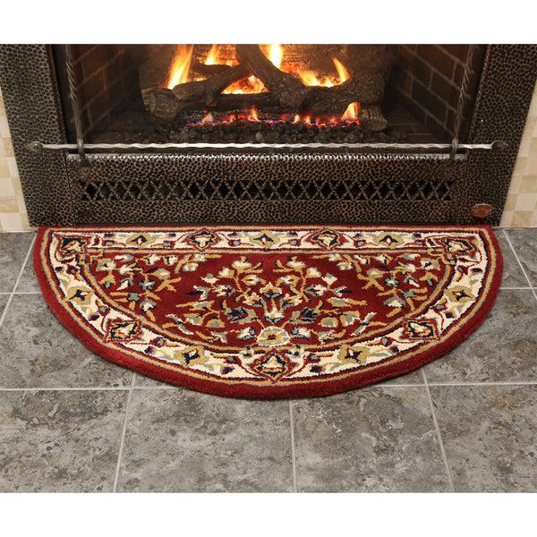 Plow & Hearth Oriental Half Round Wool Rug 44"x22"