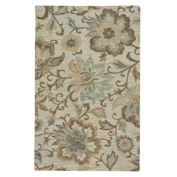 plow & hearth Parkside Wool Floral Rug 5' x 8'