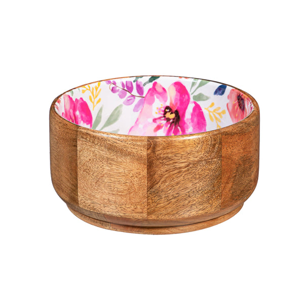 Plow & Hearth Pastels Of Nature Wood Bowl 9.75"L