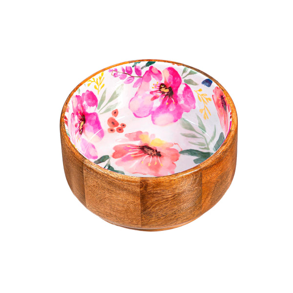 Plow & Hearth Pastels Of Nature Wood Bowl 9.75"L
