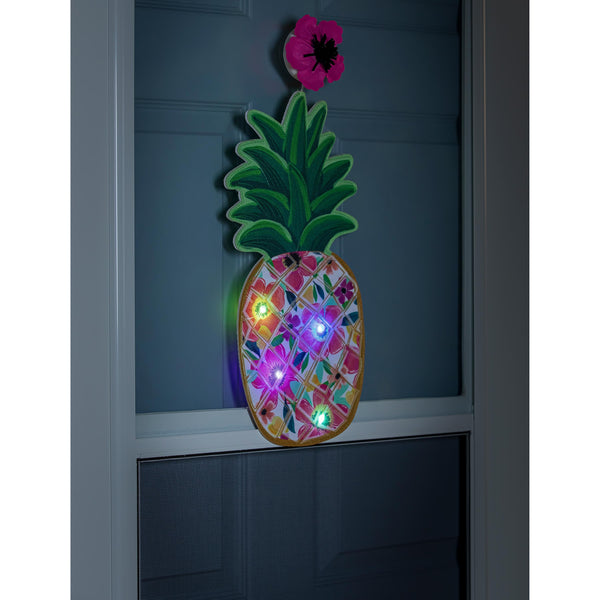 plow & hearth Patterned Pineapple LED Window Décor
