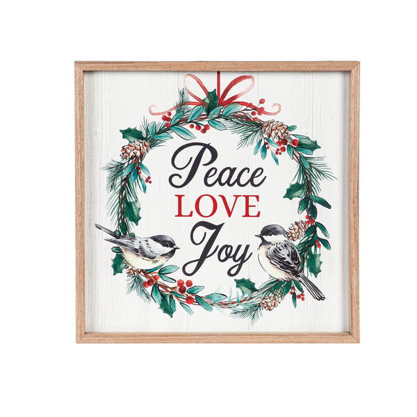 plow & hearth “Peace Love Joy” Framed Wall Art