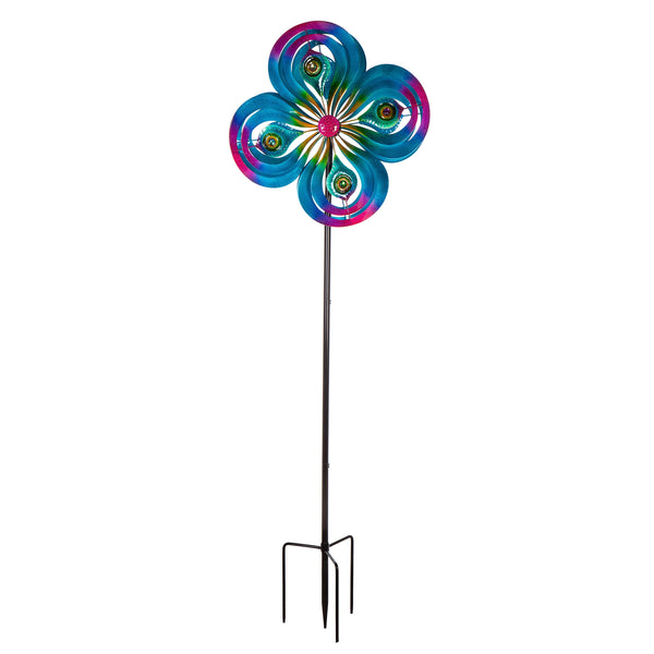 plow & hearth Peacock Swirls Wind Spinner