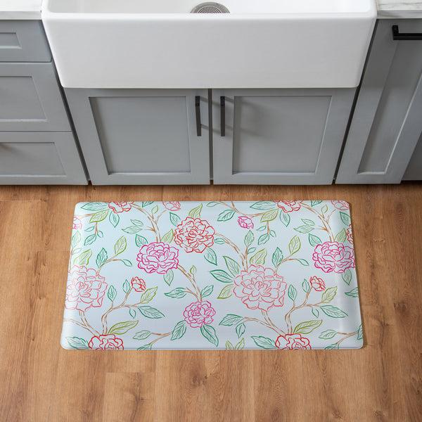 plow & hearth Peony Toile Anti-Fatigue Mat 30"x18"