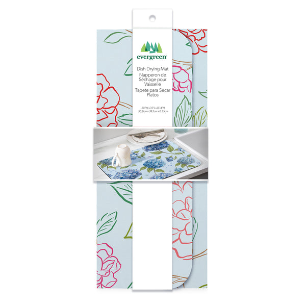 Plow & Hearth Peony Toile Drying Mat Line Art 20"x15"