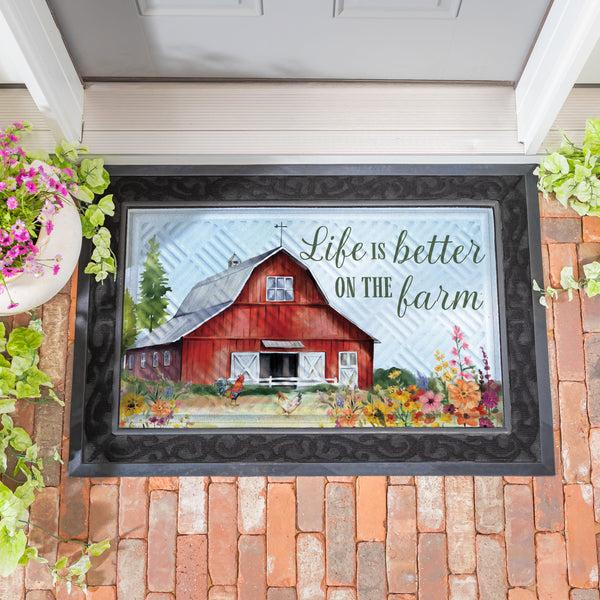 plow & hearth Petal & Plow Barn Embossed Mat