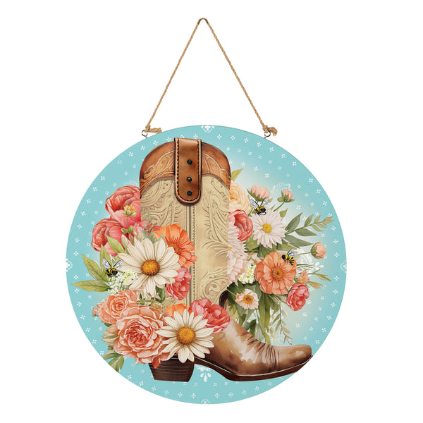 Plow & Hearth Petal & Plow Floral Boots 18" Door Décor