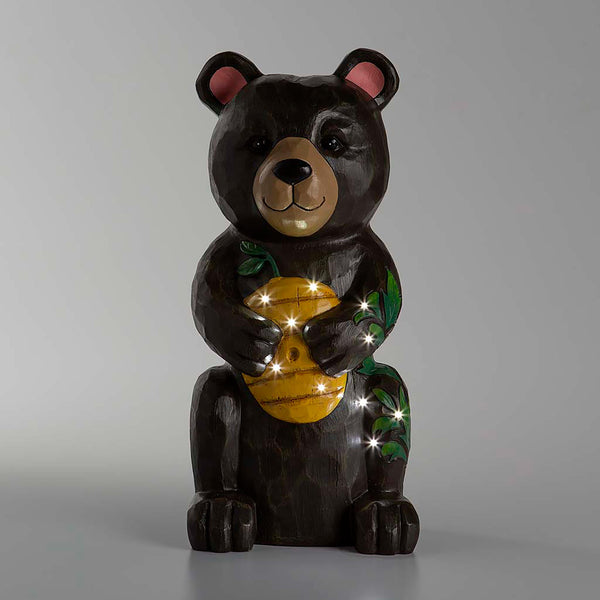 Plow & Hearth Petal & Plow Garden Statue LED Bear 18"H