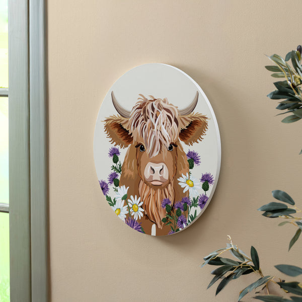 Plow & Hearth Petal & Plow Highland Cow 18" Door Décor