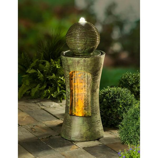 plow & hearth Pillar and Sphere Fountain
