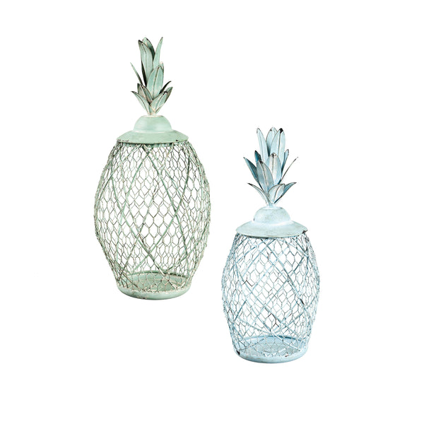 Plow & Hearth Pineapple Metal Lantern Set Of 2