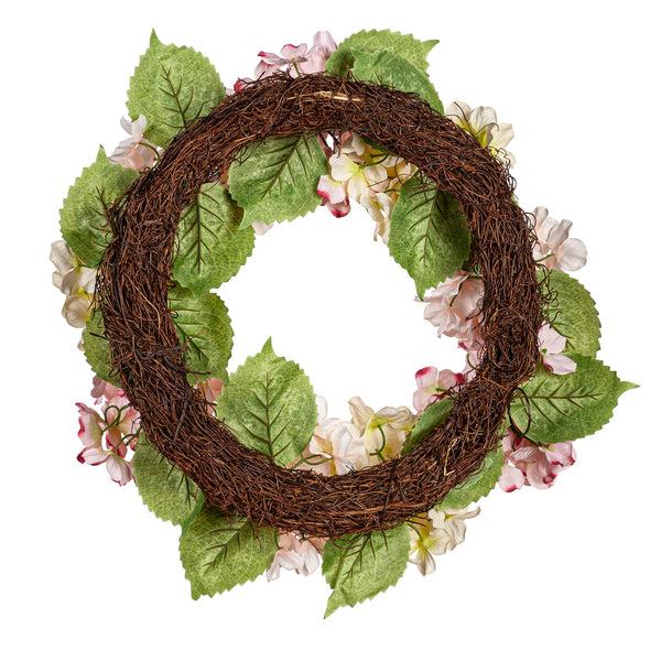 Plow & Hearth Pink Hydrangea Wreath