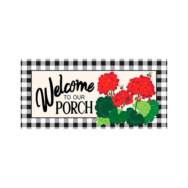 plow & hearth Plaid Geraniums Sassafras Switch Mat