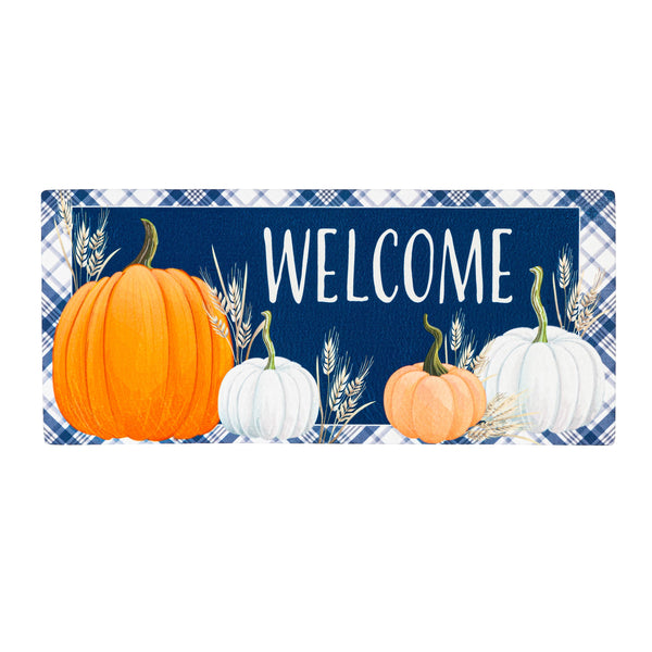plow & hearth Plaid Pumpkins Sassafras Switch Mat